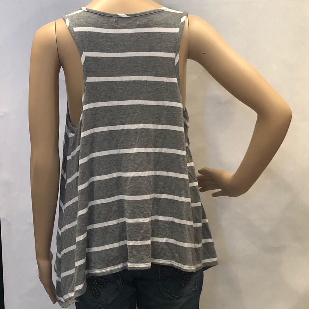 Maurices gray & white striped asymmetrical tank - Picture 3 of 5